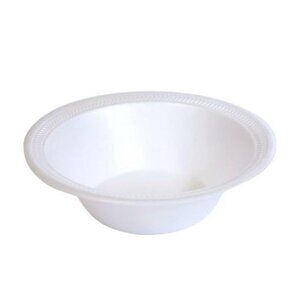 White Plastic Bowls - 12 oz. (100 Count) BPA-Free, Microwavable, Plastic Soup Bo